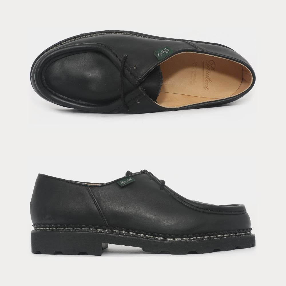 PARABOOT Black Leather Michael Marche II Men’s Derby Shoes 715604