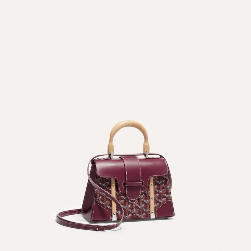 GOYARD Burgundy Saigon Mini Structured Tote Bag Women’s SAIGR2 MINTY33 CL33