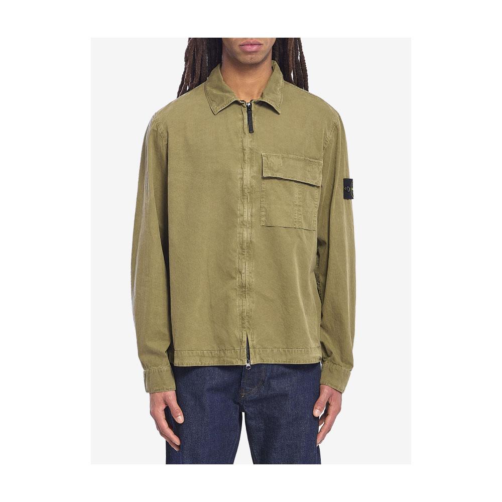STONE ISLAND Old Effect Green Men's Overshirt Jacket 1200008 S00WN V015G