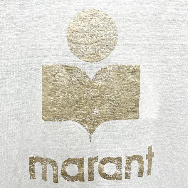 Isabel Marant Etoile Linen Logo Short Sleeve T-Shirt White