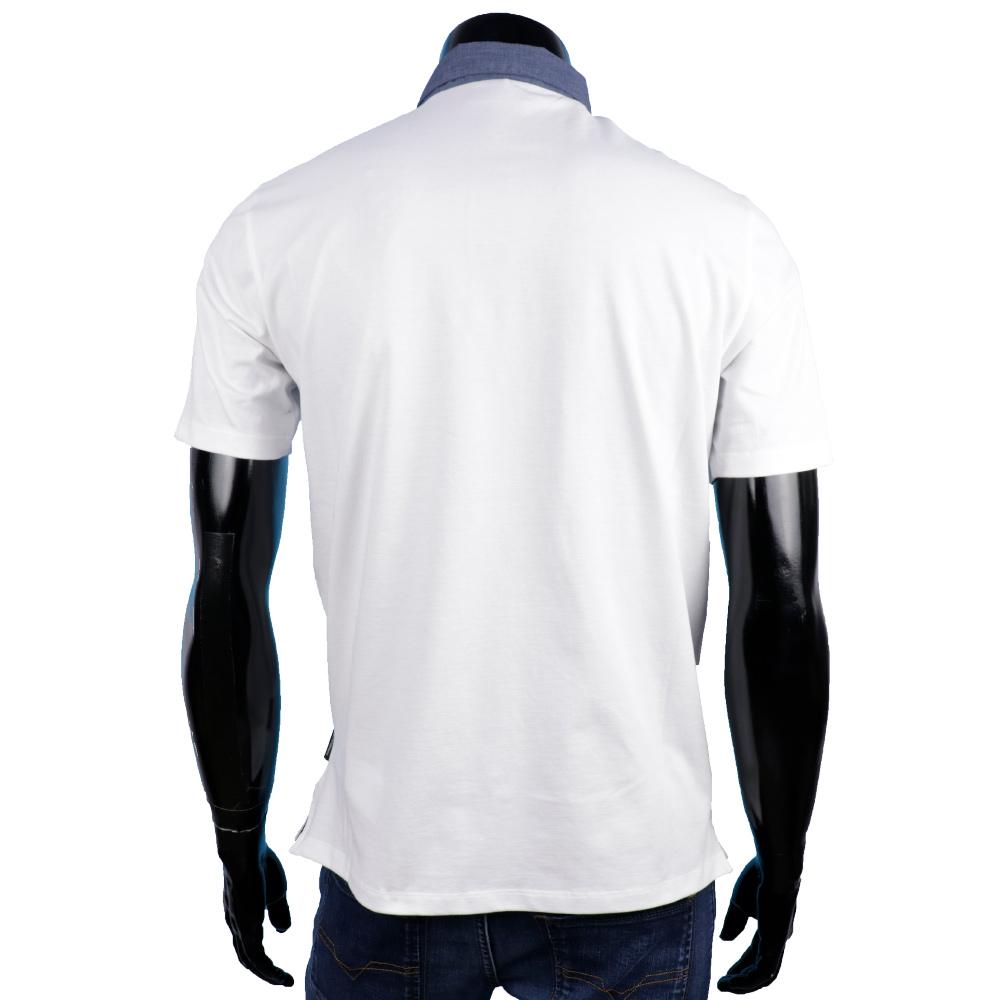 Emporio Armani Short Sleeve Polo Shirt White Shirt Collar Men