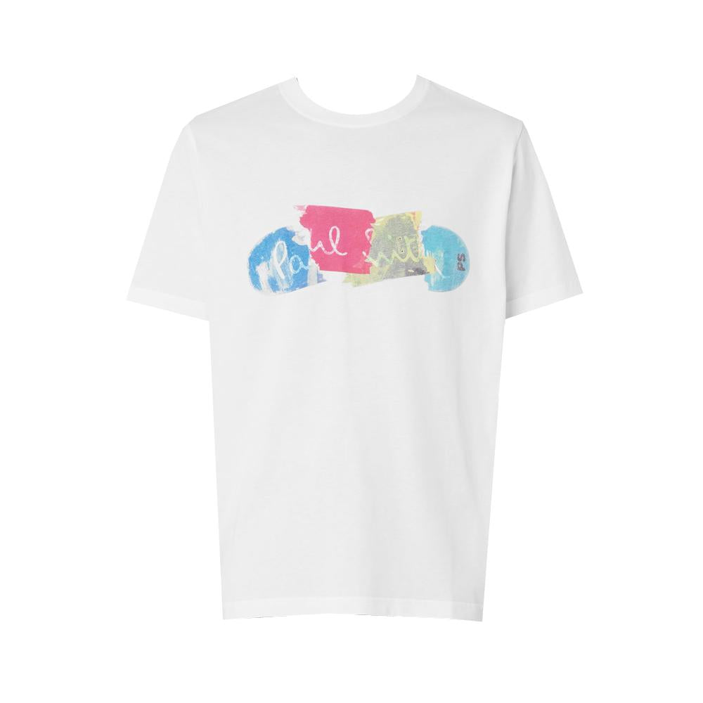 Paul Smith Broken Board Graphic T-Shirt Men’s White Cotton M2R 011R KP3822 01