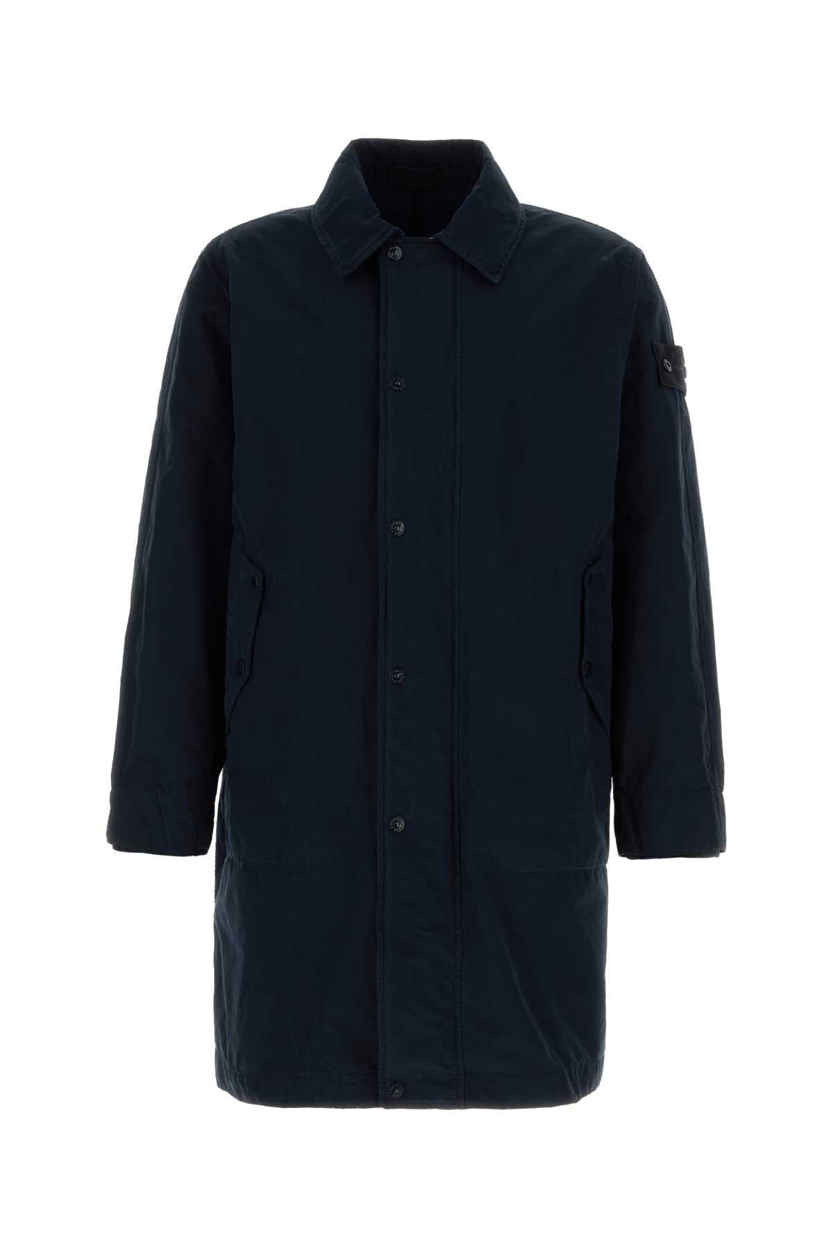 STONE ISLAND Black Cotton Trench Coat for Men