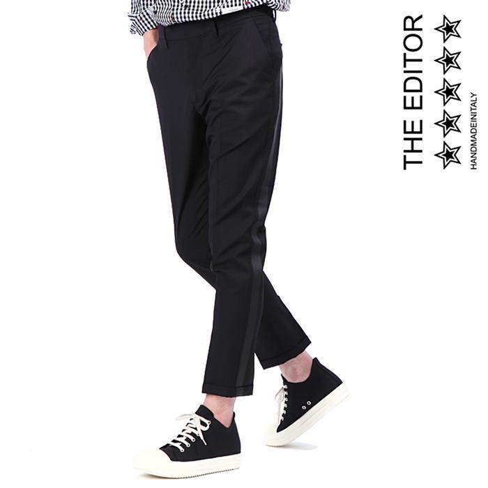 The Editor Taped Slim Dress Pants Black