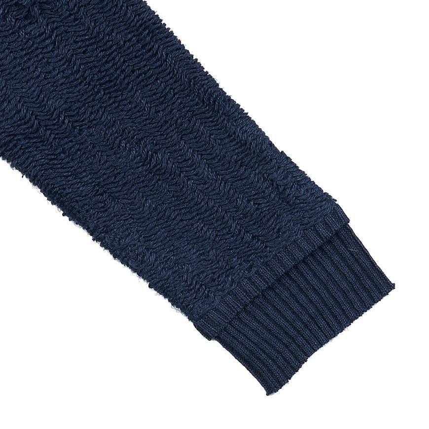 Maison Margiela Women’s Low Woven Knit Top Sweatshirt Navy