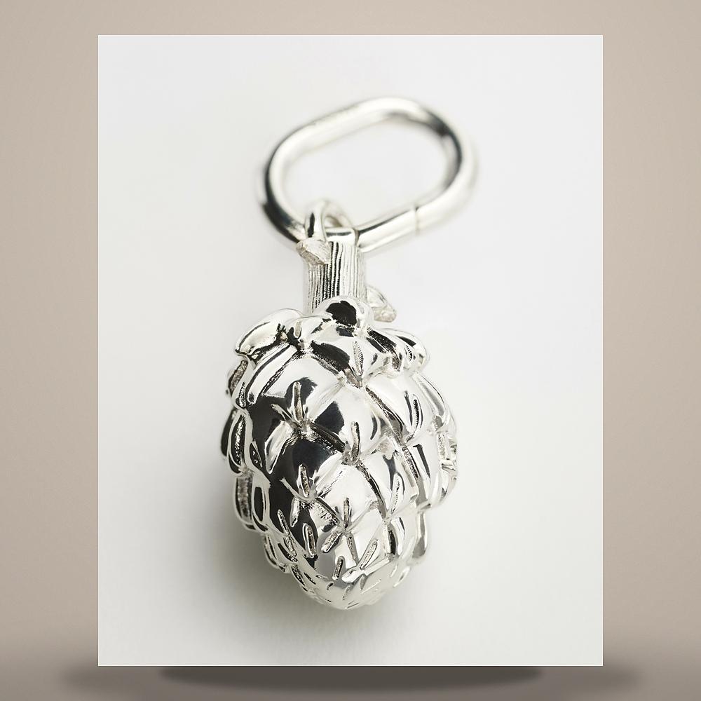CELINE Guilloche Box Rhodium-Finish Brass Silver Keyring B10GI4W89 36SI