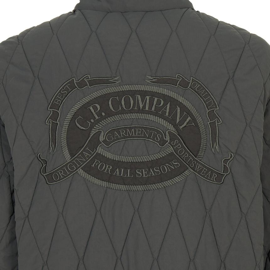 CP Company Men’s Quilted Jacket Gray Nylon Zip-Up