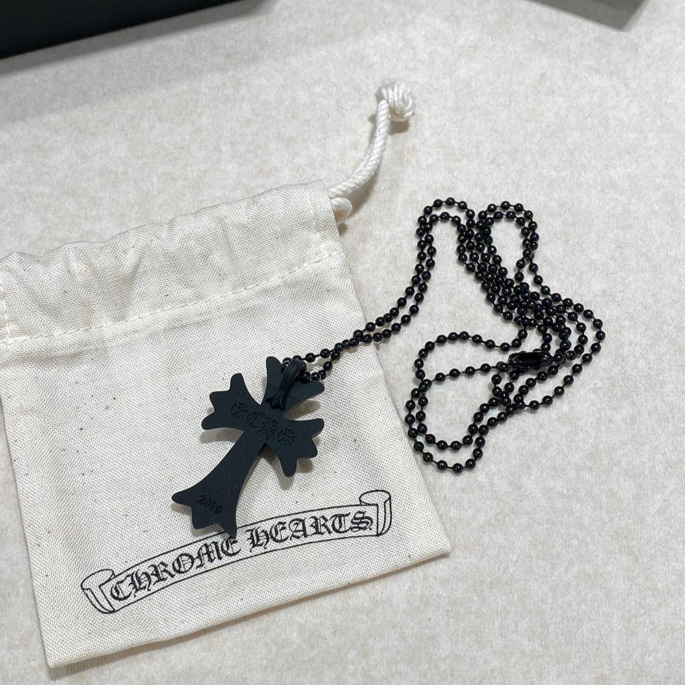 Chrome Hearts Black CH Cross Pendant Necklace Unisex