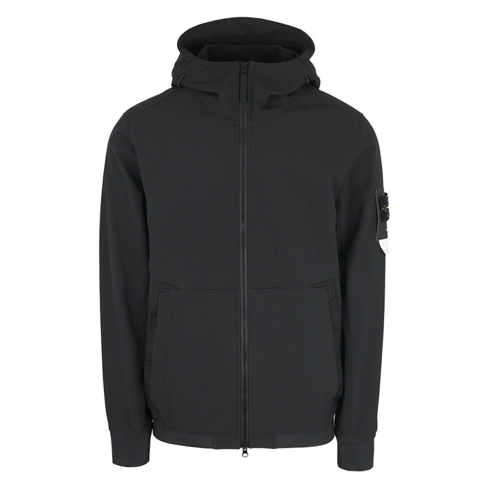 STONE ISLAND Soft Shell Fleece-Lined Jacket Black Men’s