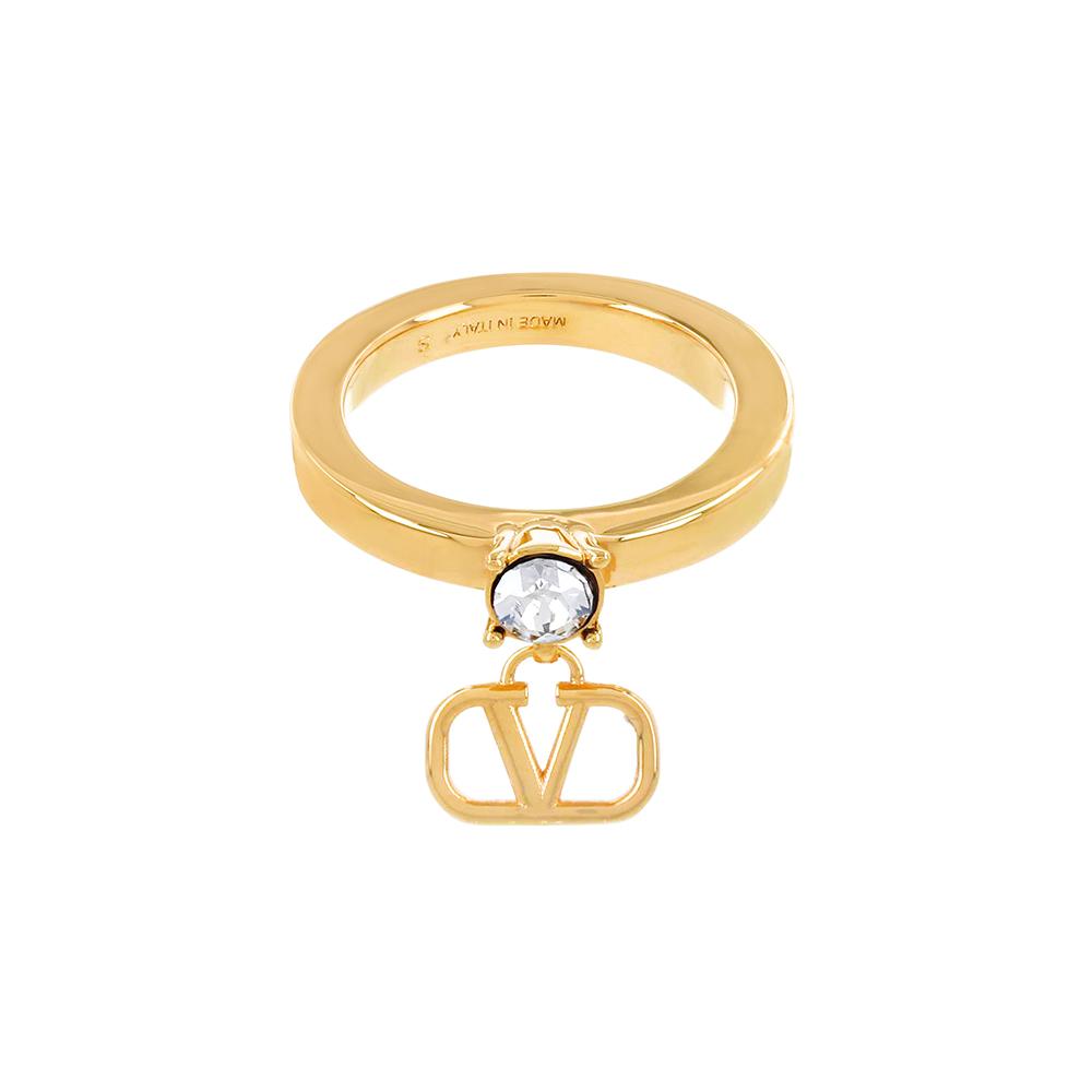 VALENTINO Garavani V-Logo Crystal Ring for Women 5W2J0T52 YCW MH5
