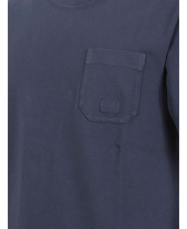 CP Company Pigment Dyed Pique Short Sleeve T-Shirt Navy Men