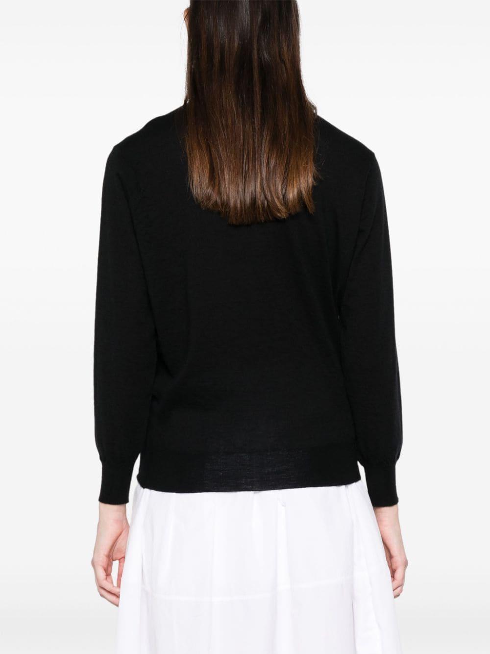 PRADA Long Sleeve Polo Shirt Black Cotton Women