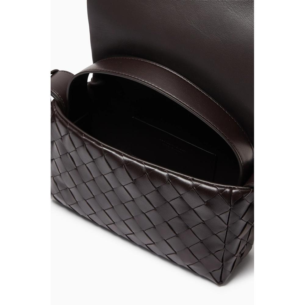 Bottega Veneta Intrecciato Leather Crossbody Bag Brown Unisex