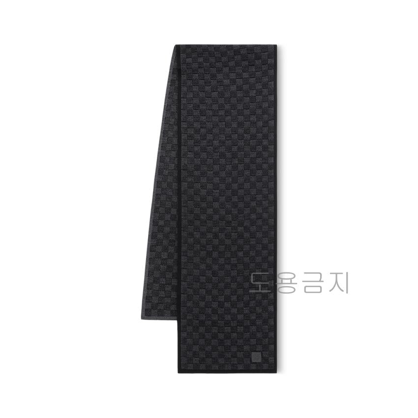 Louis Vuitton Petit Damier Light Gray Wool Scarf Unisex