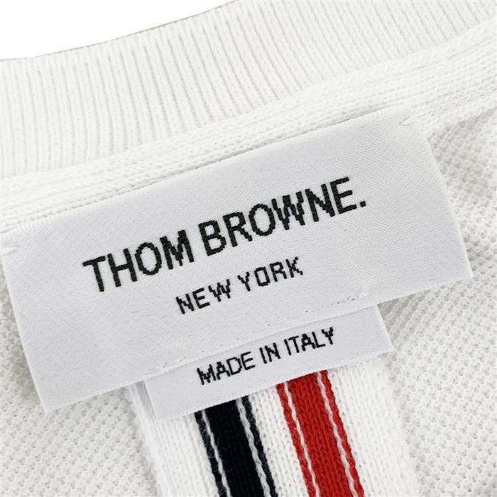 THOM BROWNE Center Back Stripe Piqué Relaxed Fit Short Sleeve T-Shirt