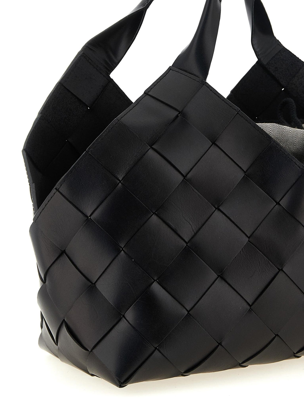 Dragon Diffusion Woven Leather Shoulder Bag Black