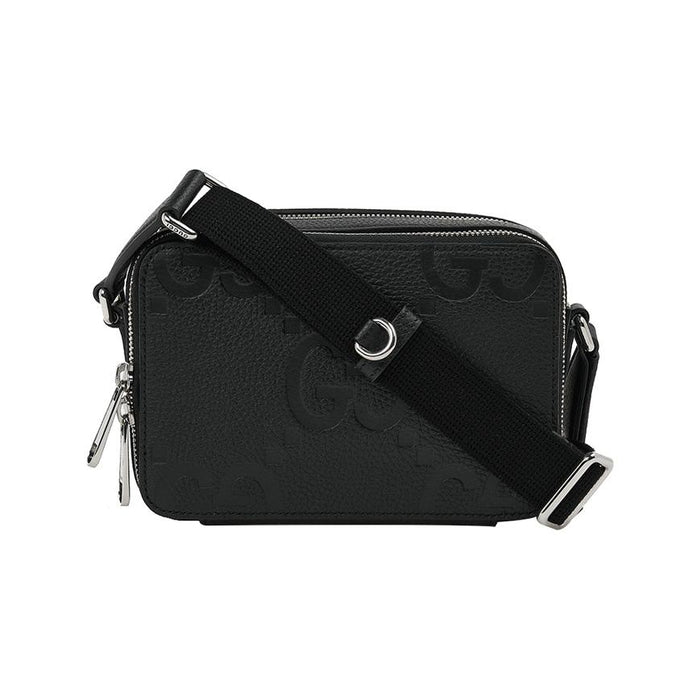 GUCCI Men’s GG Jumbo Leather Mini Crossbody Bag Black