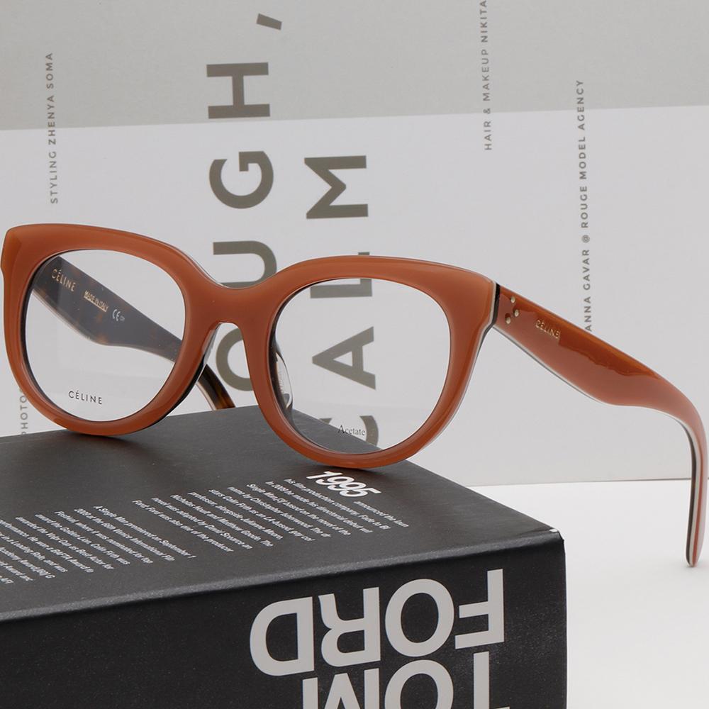 CELINE Brown Horn-Rim Asian Fit Eyeglass Frames Unisex CL41389F KMO