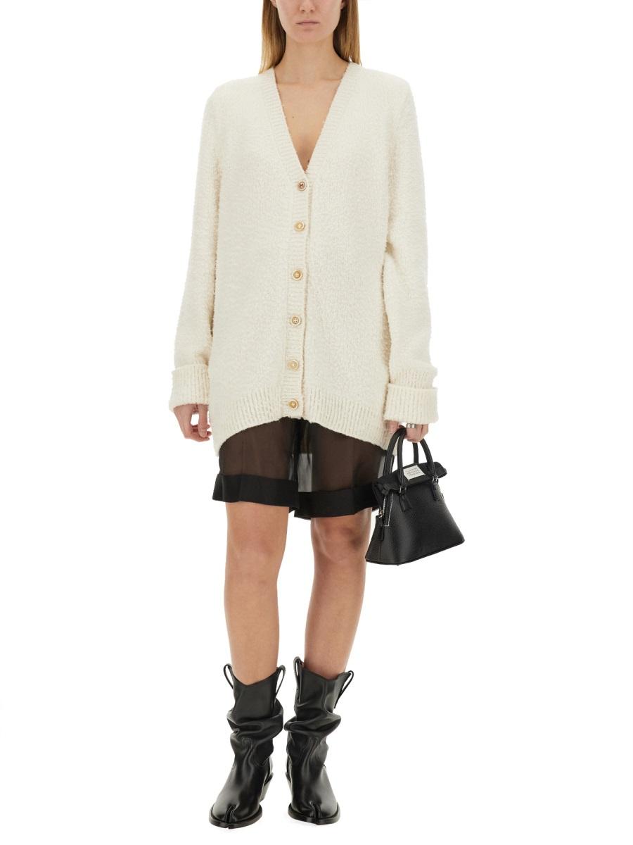 Maison Margiela Wool Blend White Cardigan
