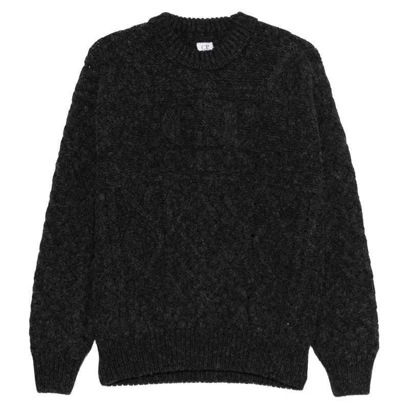 CP Company Soft Wool Men’s Crewneck Knit Sweater Black