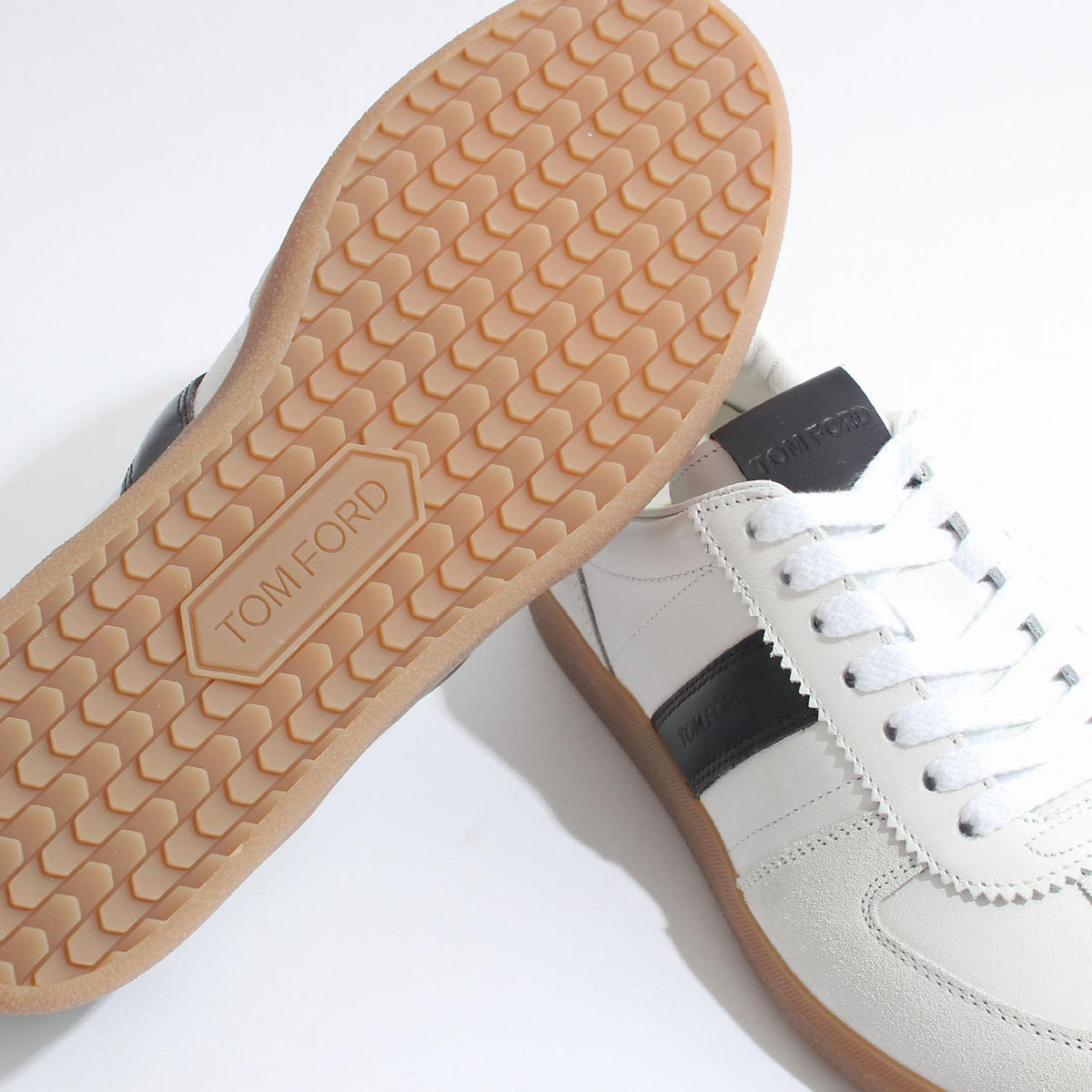 TOM FORD White Archer German Army Low-Top Sneakers J1558 LCL457N 5W028