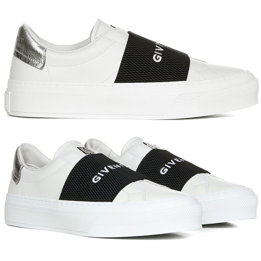 GIVENCHY Women City Banding Silver Tab Low Top Sneakers