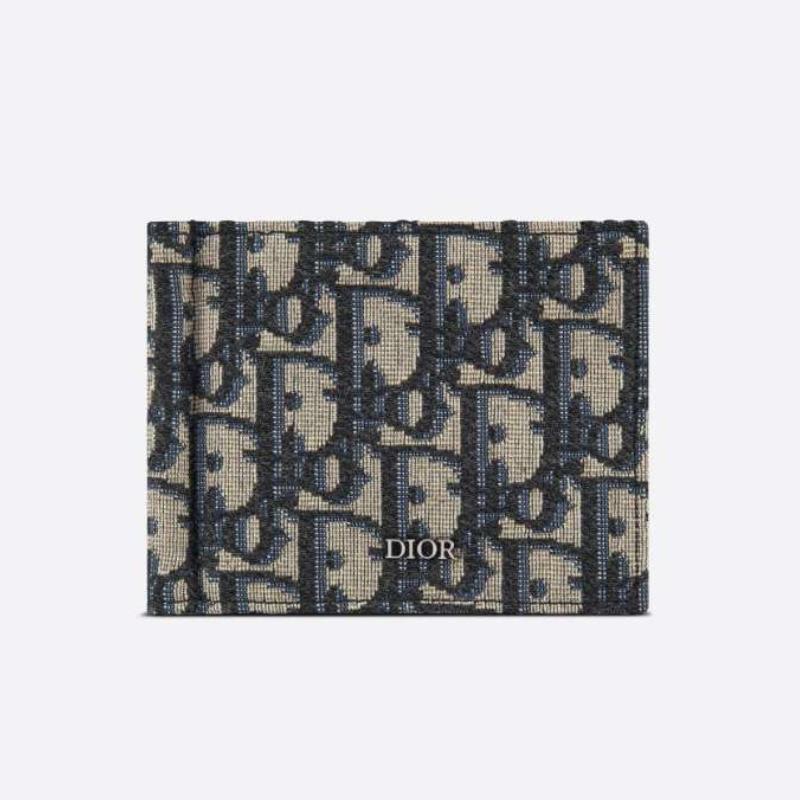 DIOR Oblique Monogram Bifold Money Clip Card Holder 2ESBH069YSE