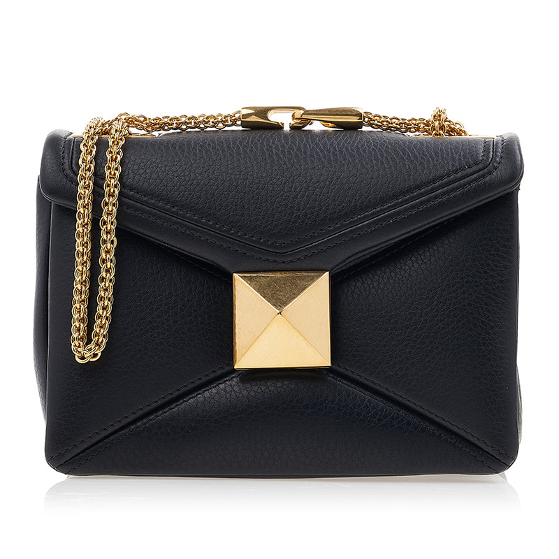 VALENTINO One Stud Black Leather Chain Crossbody Bag 1W2B0K21 ILK 0NO 1