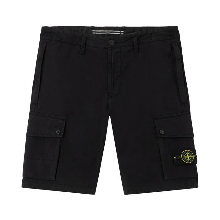 STONE ISLAND Twill Slim-Fit Bermuda Shorts with Patch Logo