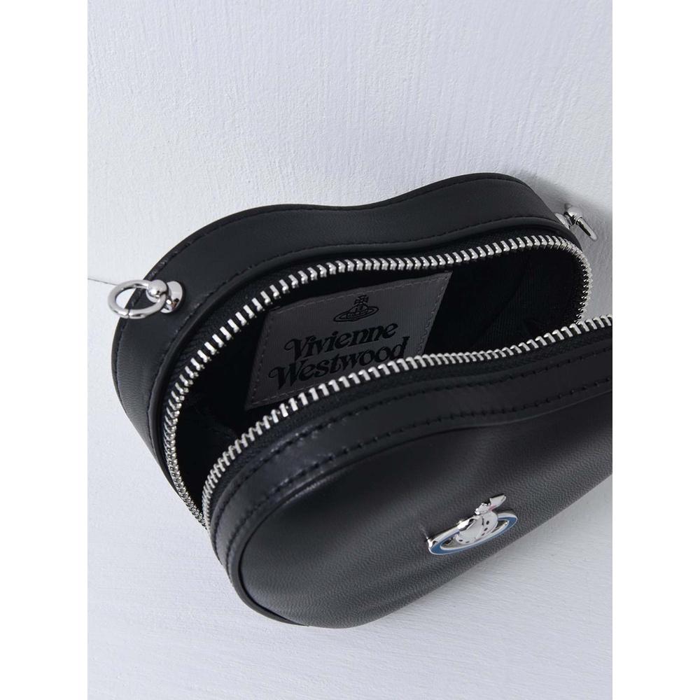 Vivienne Westwood Heart Mini Crossbody Bag Black Leather