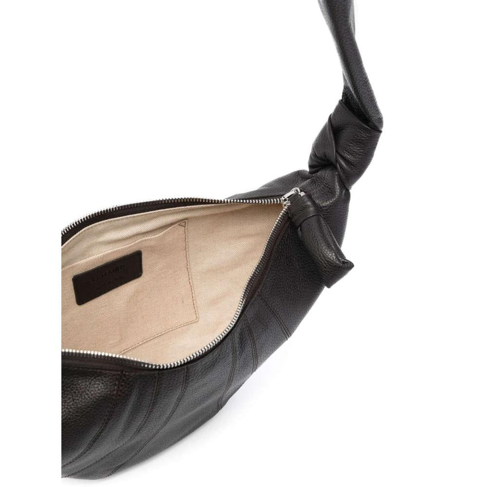 Lemaire Small Croissant Black Leather Shoulder Bag