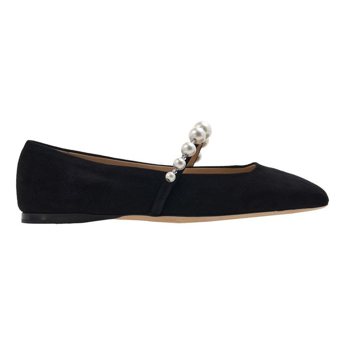 Jimmy Choo Suede Black/White Flat Shoes