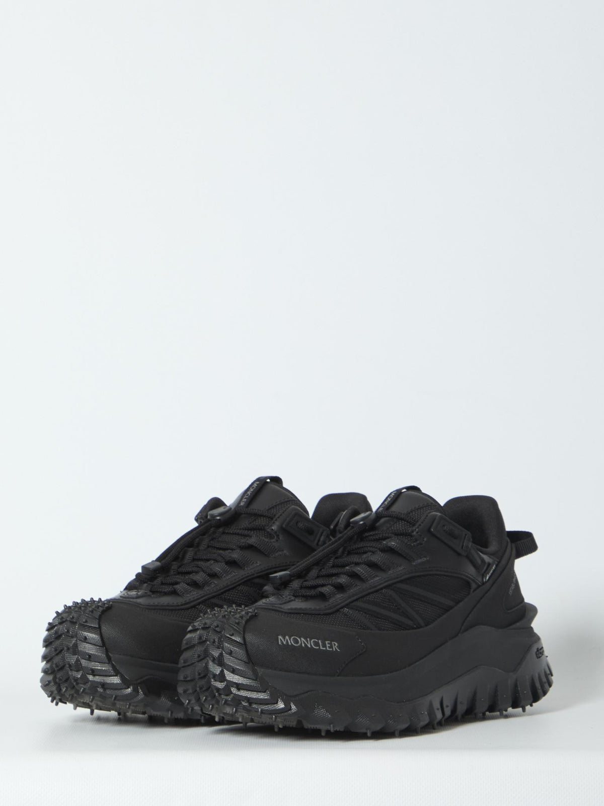 Moncler Black Leather Low-Top Sneakers