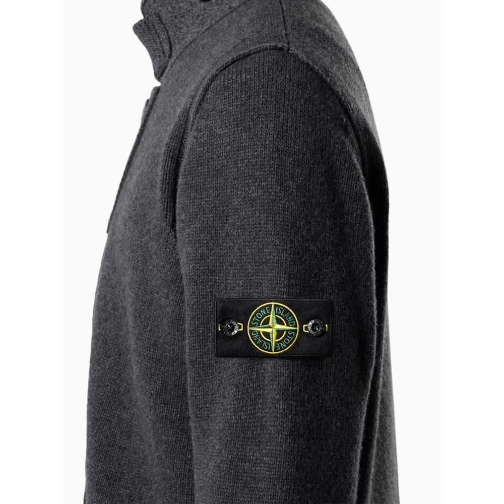 STONE ISLAND Lambswool Zip-Up Cardigan Men’s Navy