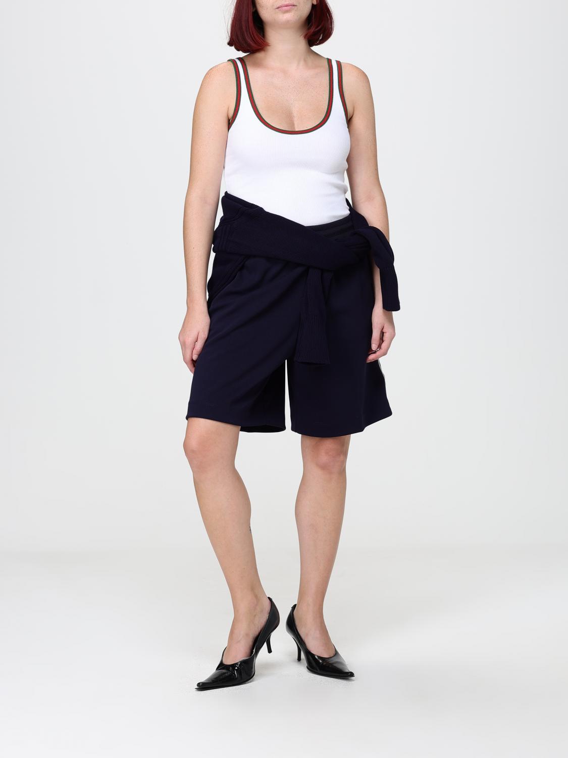 GUCCI Blue Cotton Logo Short Shorts