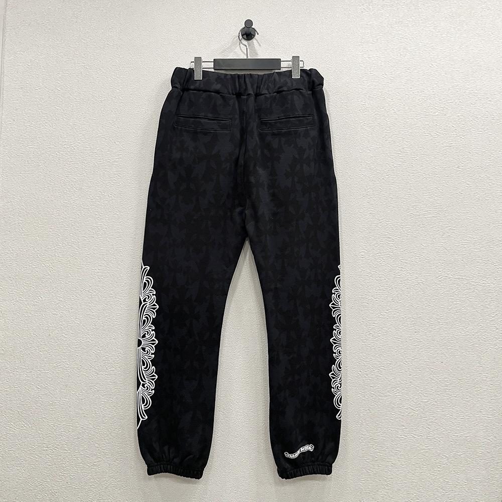 Chrome Hearts Black Cemetery Cross All Over Print Sweat Jogger Pants