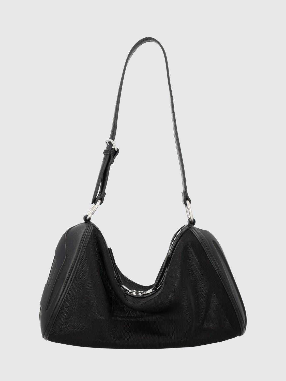 DIESEL Black Leather Tote Shoulder Bag