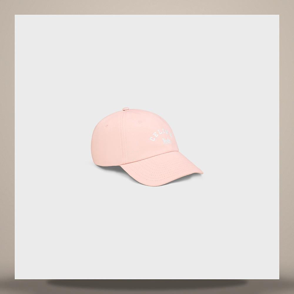 CELINE Rithlelieu Pale Pink Cotton Twill Cap AA0IE2U74 PPNK