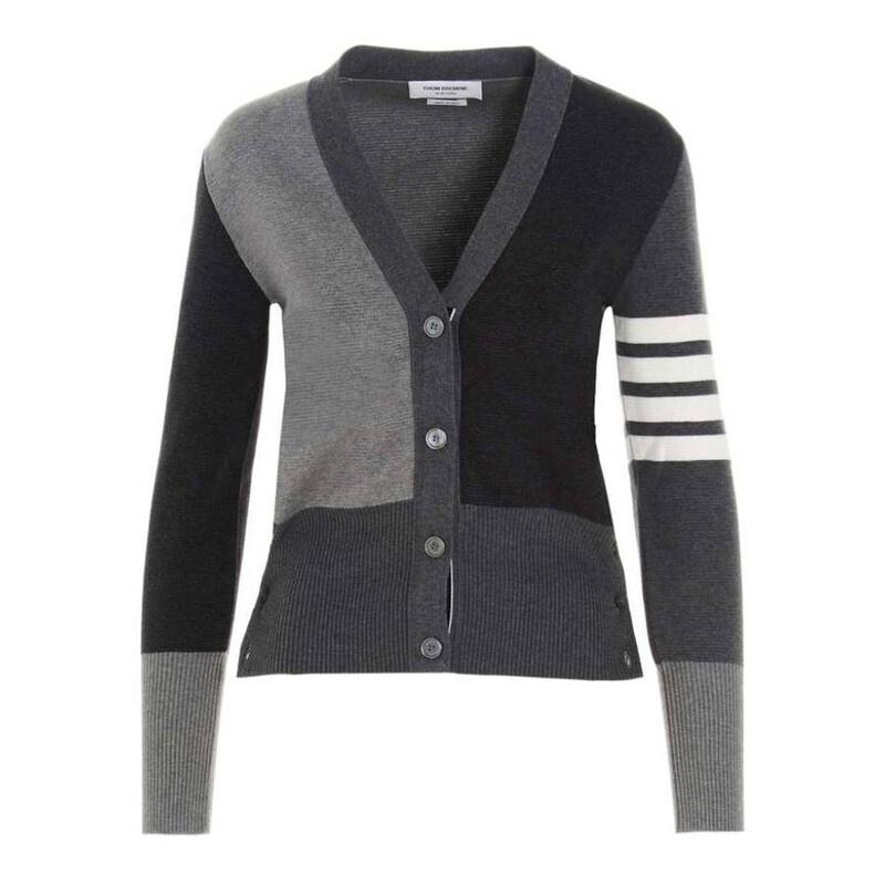 THOM BROWNE Cashmere Fun Mix Women’s Cardigan Gray