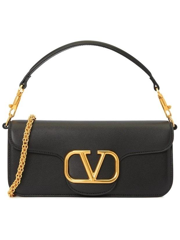 VALENTINO Rocko Chain Shoulder Bag Black Women’s Leather