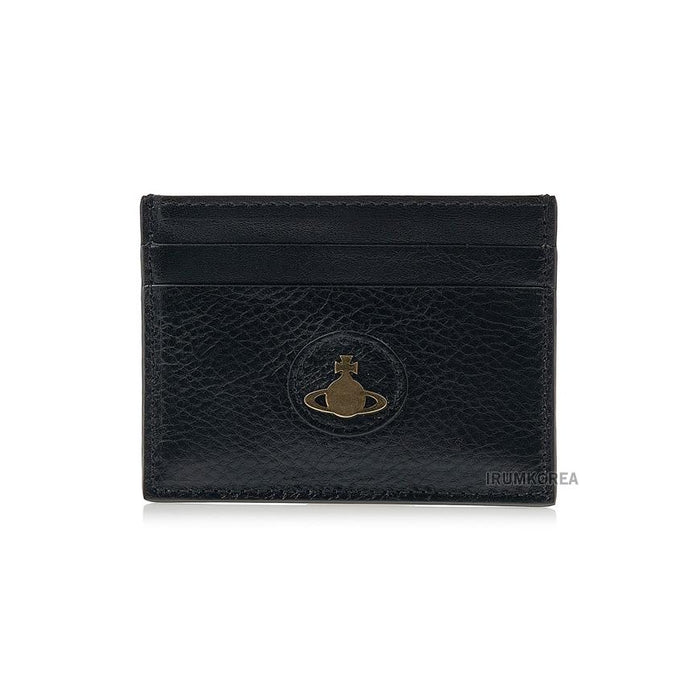 Vivienne Westwood Polished Black Flat Card Holder Card Wallet