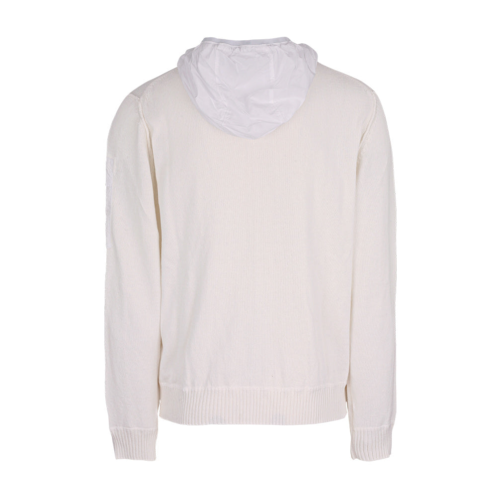CP Company Men’s Knit Hooded Zip-Up Sweater White