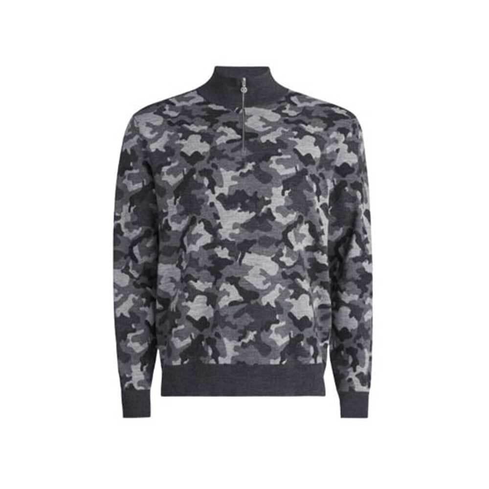 G/FORE Men’s Zip-Up Jacquard Camo Knit Sweater GMS000006 CCAM