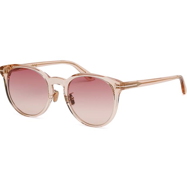 TOM FORD Pink Transparent Acetate Oversized Asian Fit Sunglasses TF1052K 72T