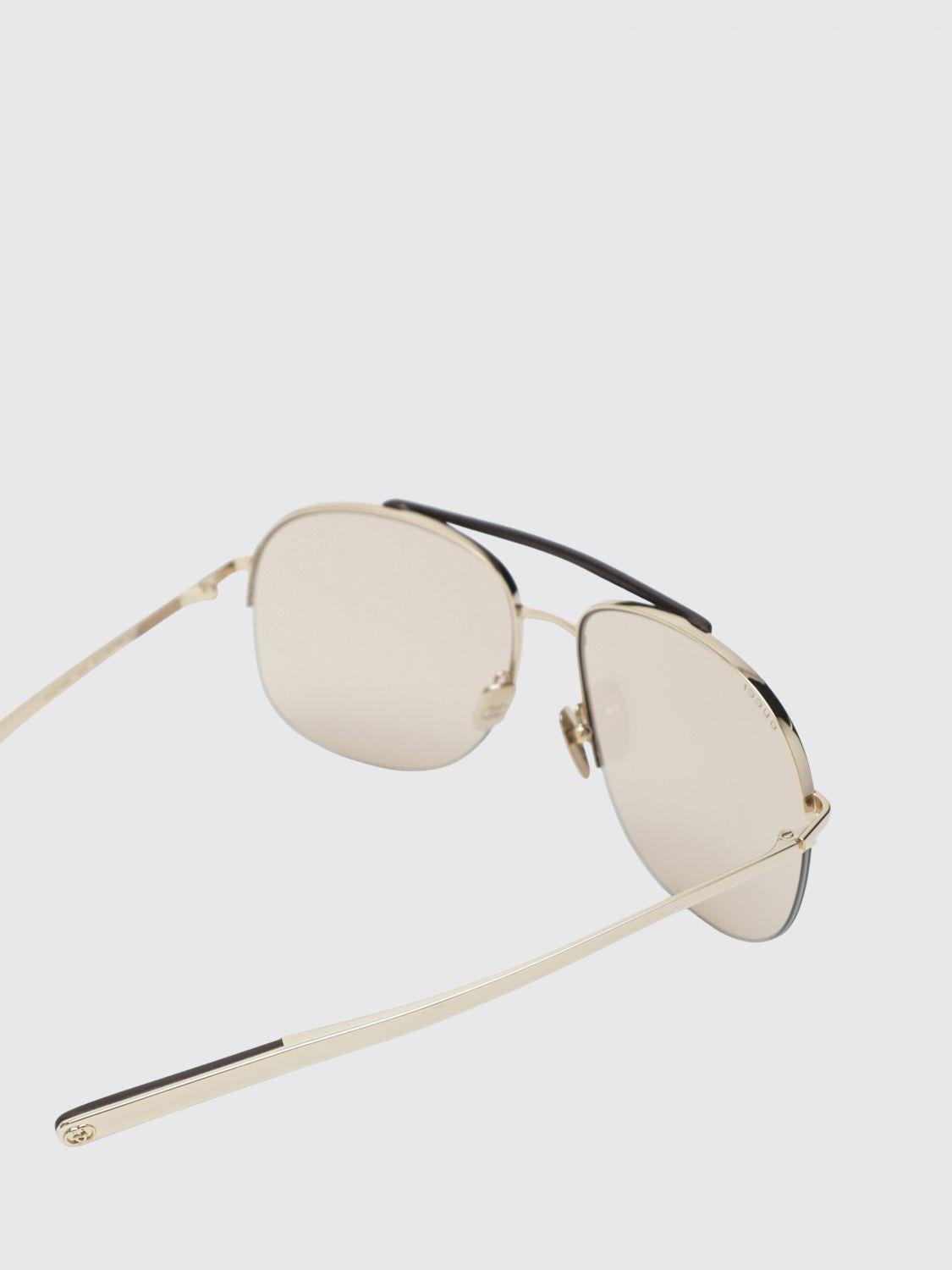 GUCCI Brown Acetate Square Sunglasses