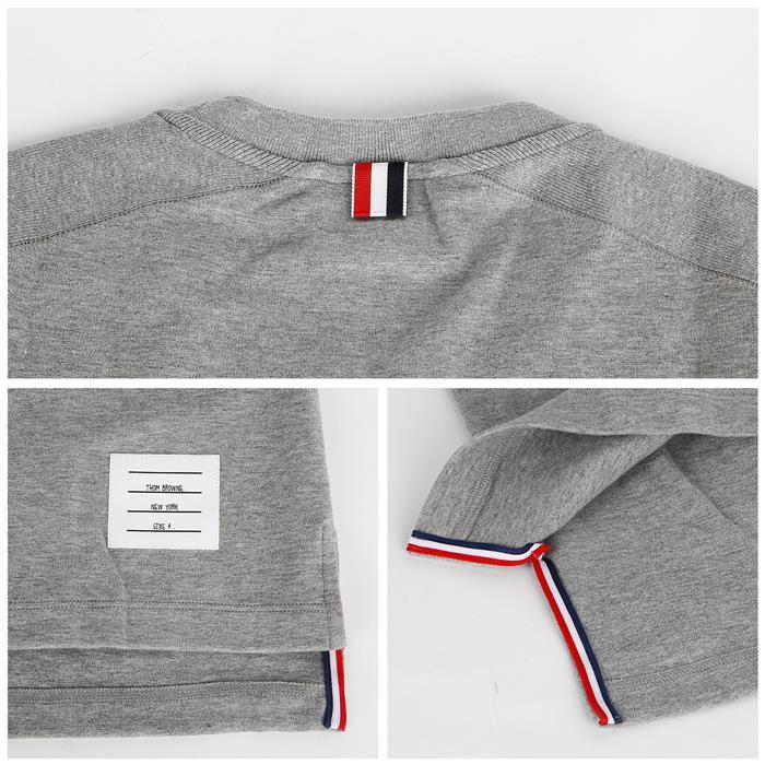 THOM BROWNE Diagonal Armband Long Sleeve T-Shirt Gray Men
