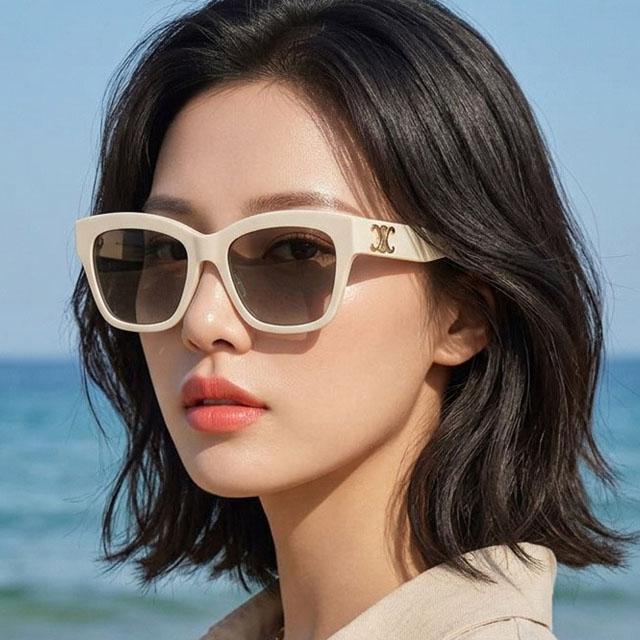 CELINE Triomphe 09 Butterfly Sunglasses Ivory Acetate Unisex CL40253F 25F