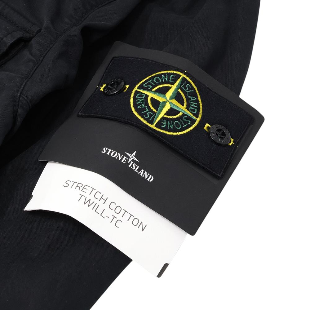 STONE ISLAND Badge Patch Men's Jacket Black Cotton Zip-Up