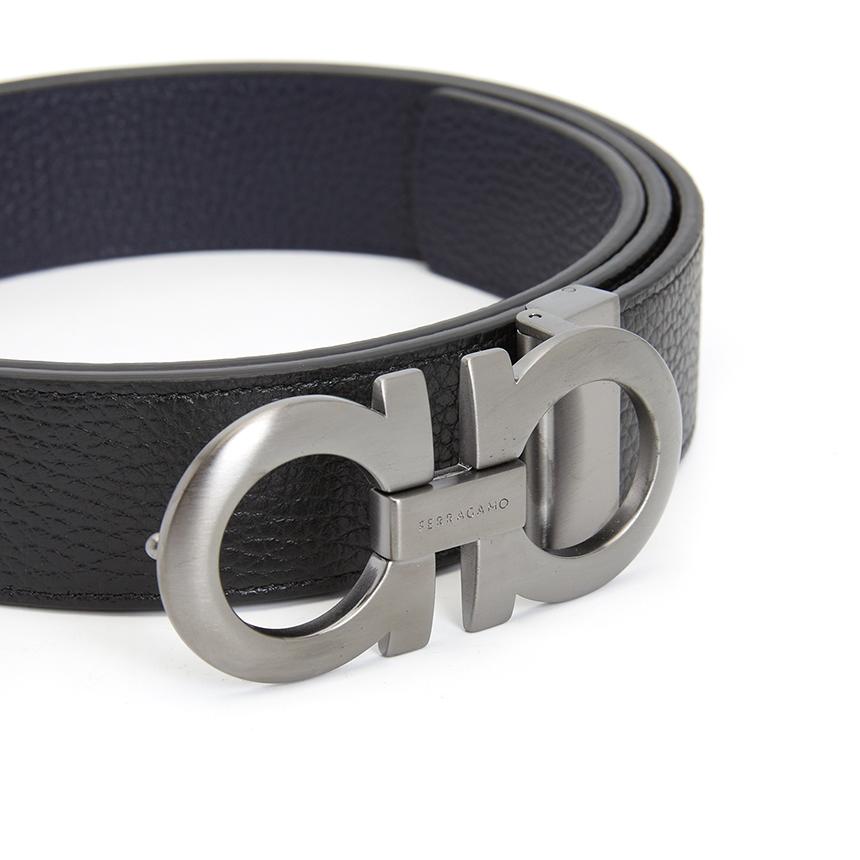 Ferragamo Gancini Reversible Leather Belt for Men, Pre-Cut 5542 180 0776307