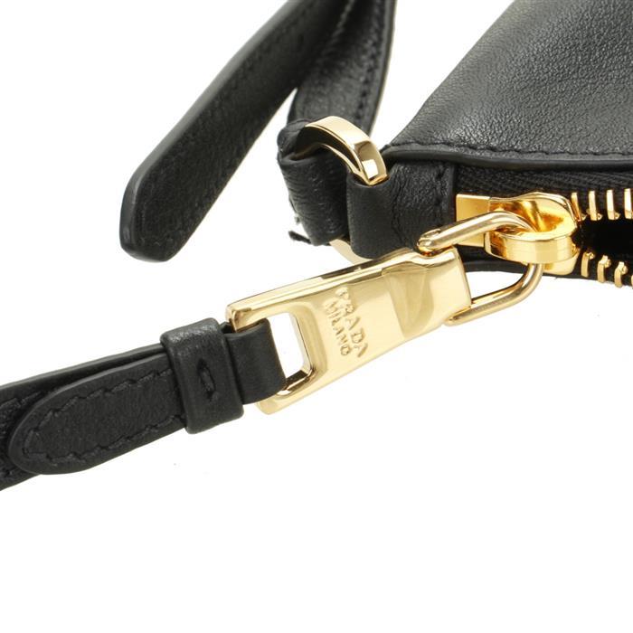 PRADA Soft Leather Shoulder Bag Black